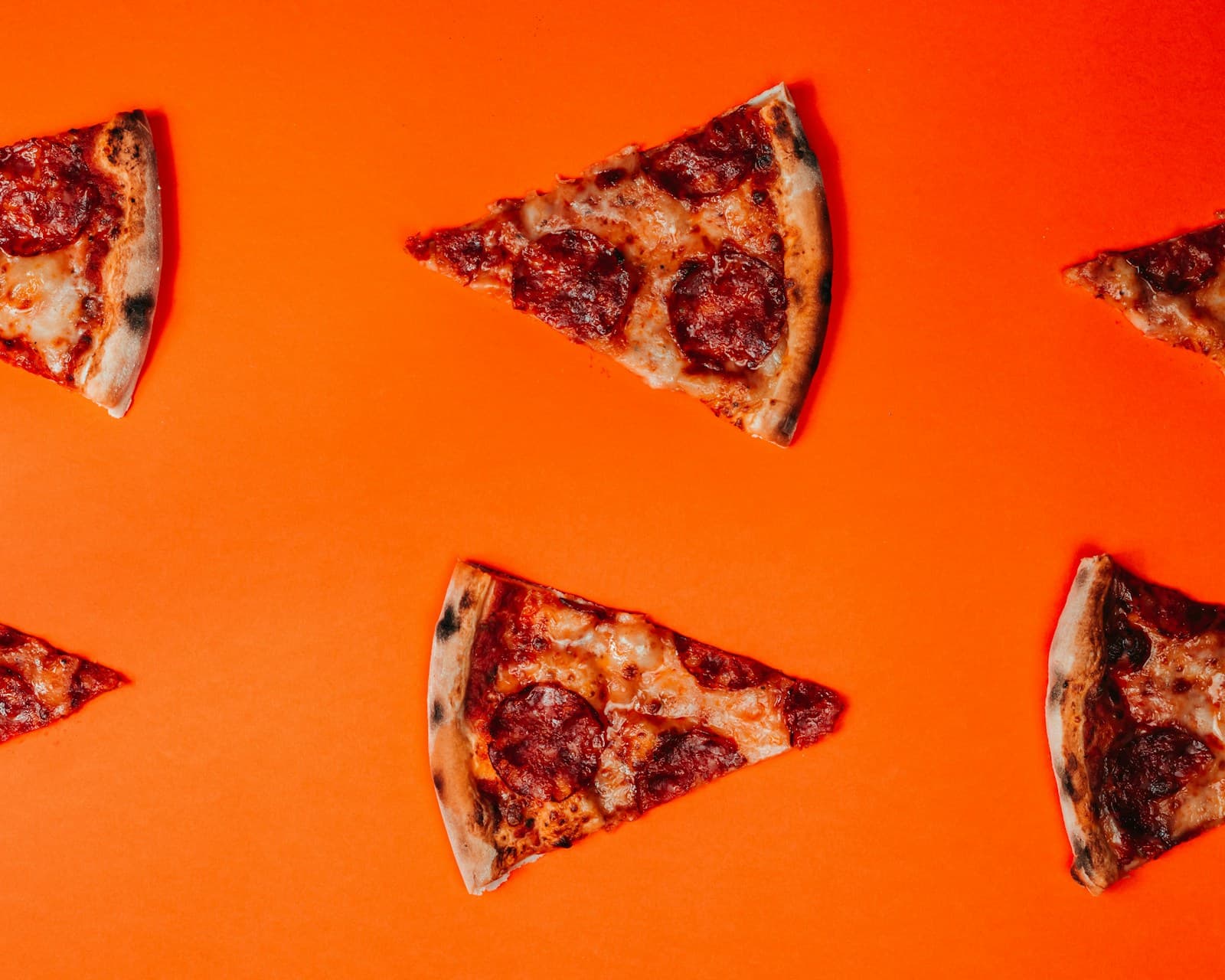Slices of pepperoni pizza